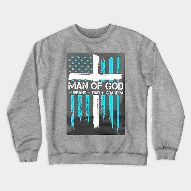 Man Of God - gray Crewneck Sweatshirt by Dynamic Dialectic Gear